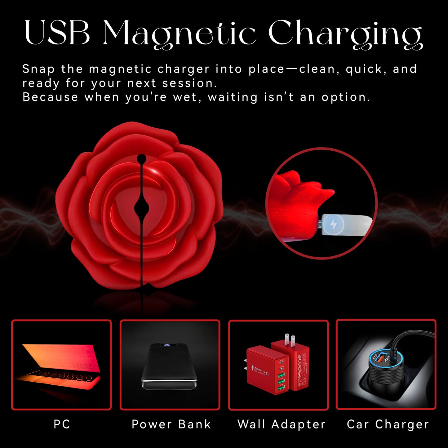 Siren Pulse Blooming Desire Remote Rose Nipple Vibrator Clamps with waterproof design and 10 silent modes