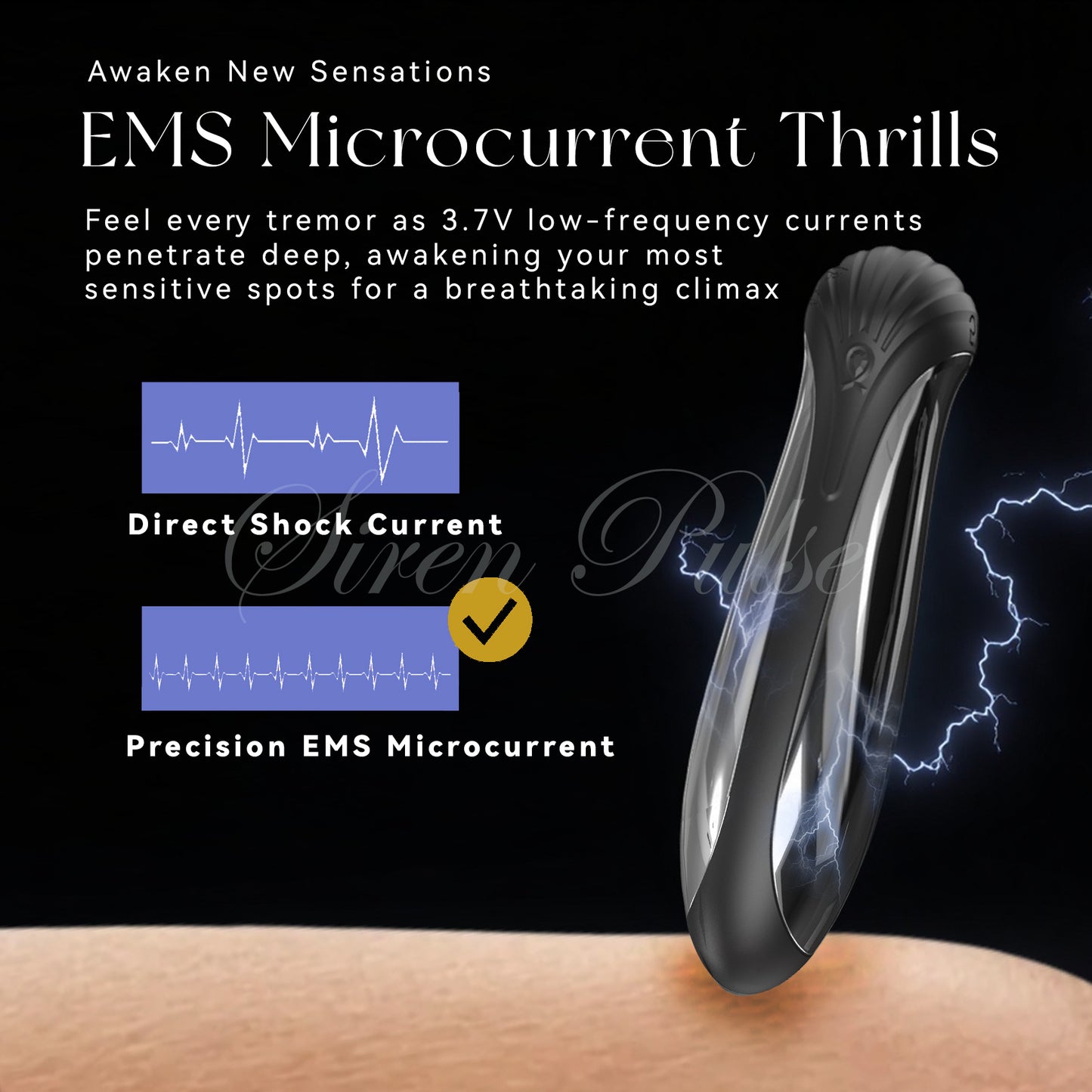 Siren Pulse electro shock dildo vibrator BDSM sex toy with electric pulses