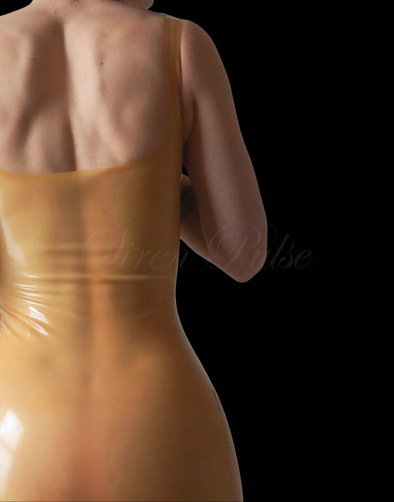 Siren Pulse sexy latex mini dress – custom made latex bodysuit with bold latex femdom style, tailored fit for fetish wear