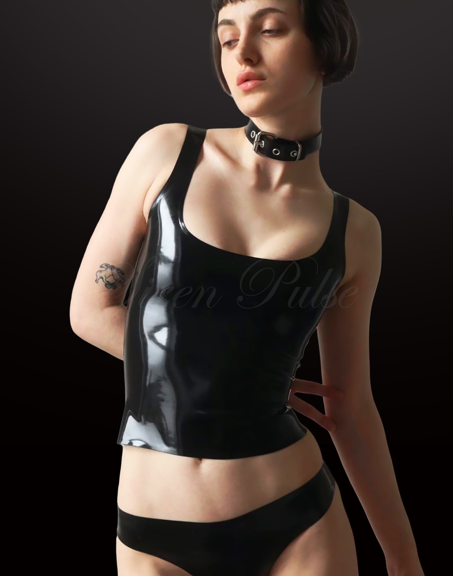 NIGHT VEIL™ LATEX VEST & PANTIES SET