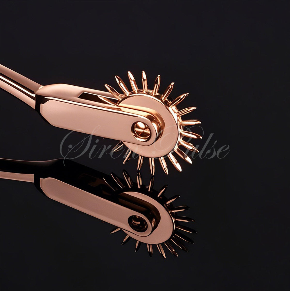 Siren Pulse 3-piece rose gold Wartenberg wheel set for BDSM play