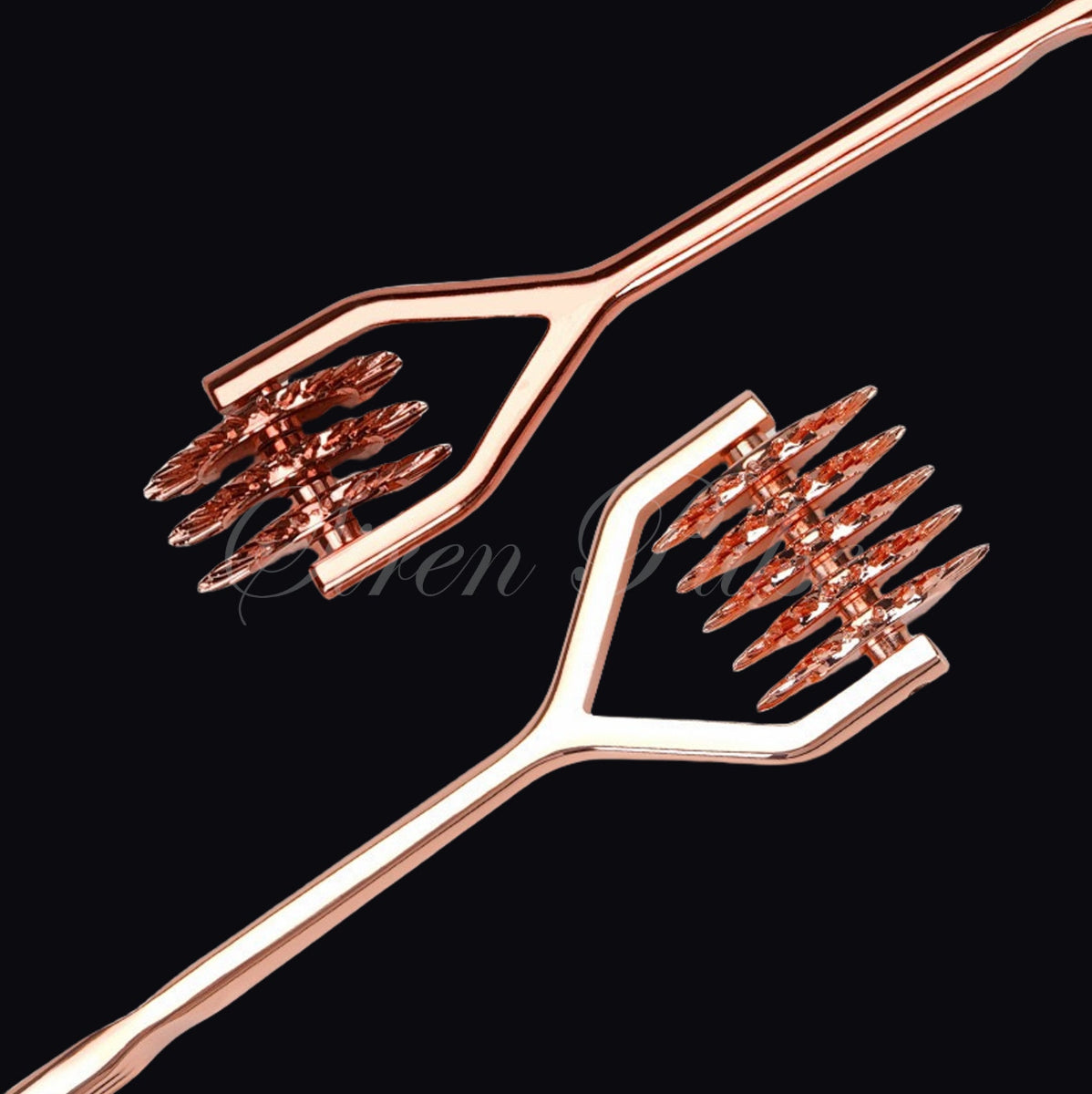 Siren Pulse 3-piece rose gold Wartenberg wheel set for BDSM play