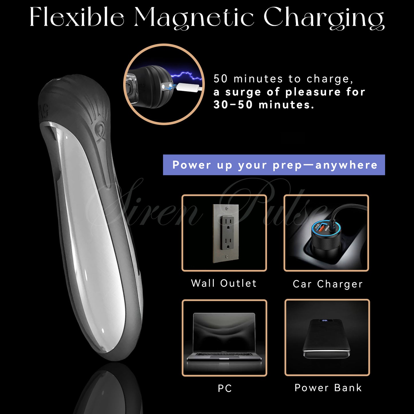 Siren Pulse electro shock dildo vibrator BDSM sex toy with electric pulses