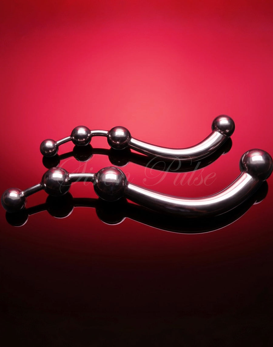 Anal beaded dildo wand BDSM toys 2026, stainless steel anal play tool by Siren Pulse