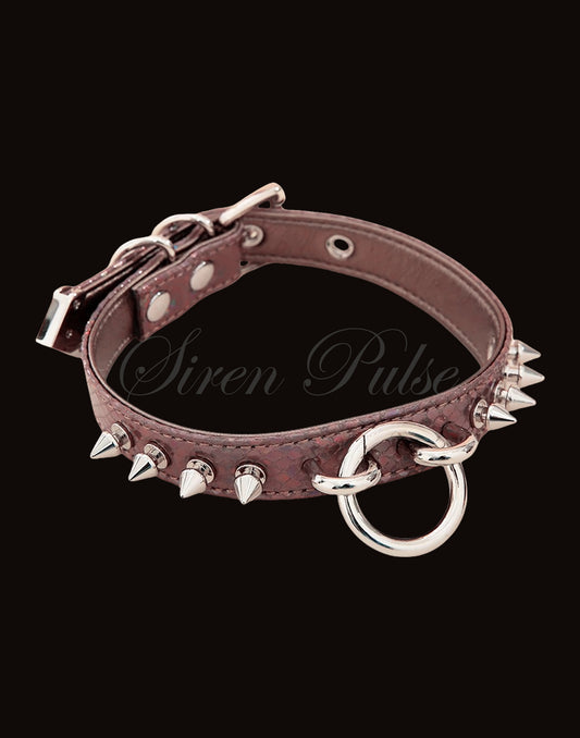SPIKED LOVE™ RESTRAINT COLLAR BROWN