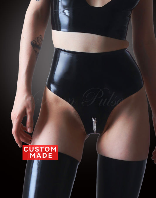 SIN BITE™ ZIP-UP LATEX PANTIES