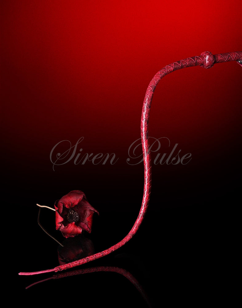 Siren Pulse SIREN LASH™ Crimson Snake Pattern Vegan Leather BDSM Whip

