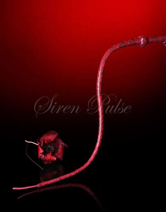 Siren Pulse SIREN LASH™ Crimson Snake Pattern Vegan Leather BDSM Whip


