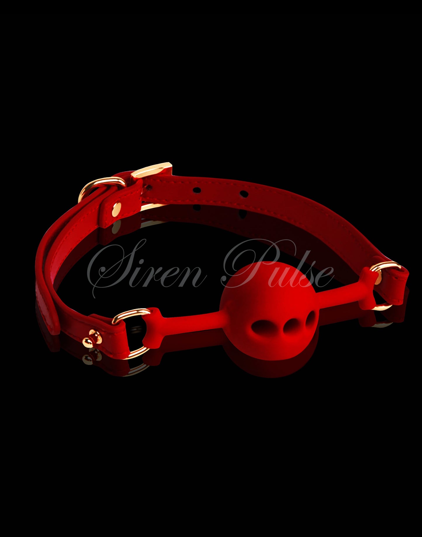 Explore control with Siren Pulse ball gag, perfect for restraint play. Durable and comfortable, this gag ball is ideal for any bondage ball gag scenario