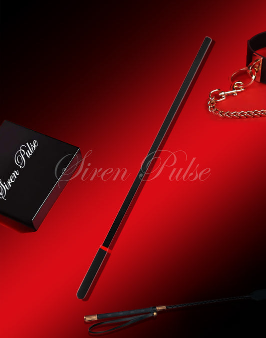 Siren Pulse Yes Ma'am BDSM punishment black cane, explore more adult sensory toys, BDSM tools, ball gags, and more here!